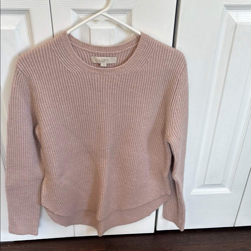 LOFT Pink Ribbed Sweater